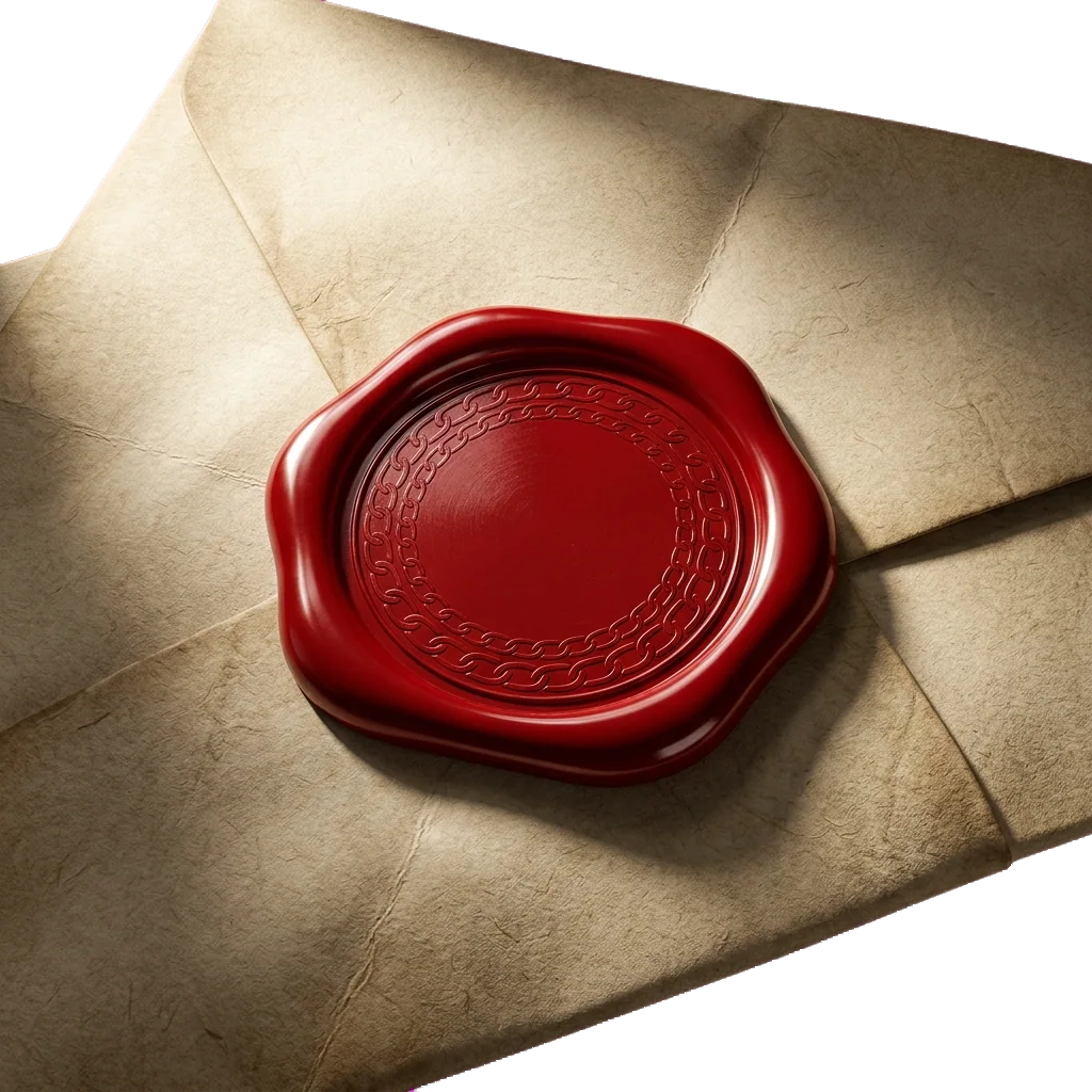 Sealed order with red wax seal
